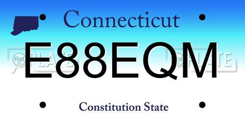 E88EQM Connecticut License Plate