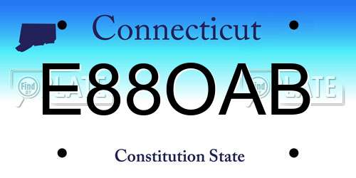 E88OAB Connecticut License Plate