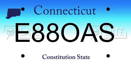E88OAS Connecticut License Plate