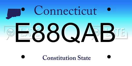 E88QAB Connecticut License Plate