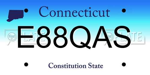 E88QAS Connecticut License Plate