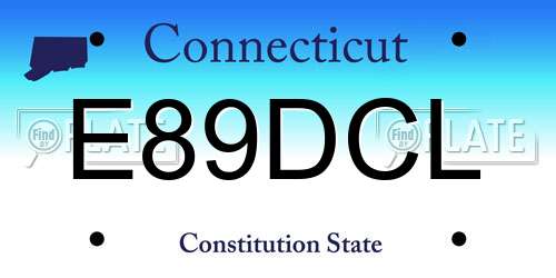 E89DCL Connecticut License Plate