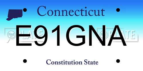 E91GNA Connecticut License Plate
