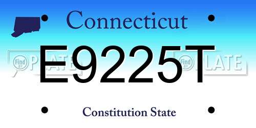 E9225T Connecticut License Plate