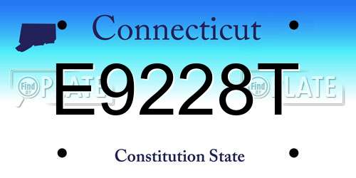 E9228T Connecticut License Plate