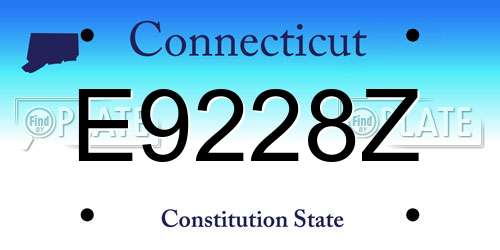 E9228Z Connecticut License Plate
