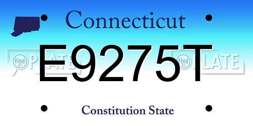 E9275T Connecticut License Plate