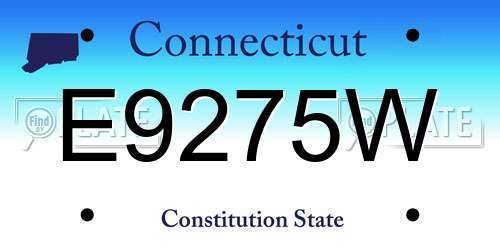 E9275W Connecticut License Plate