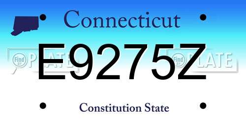 E9275Z Connecticut License Plate