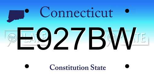 E927BW Connecticut License Plate