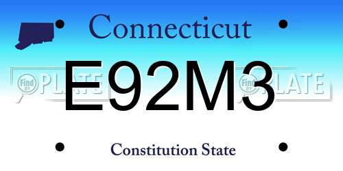 E92M3 Connecticut License Plate
