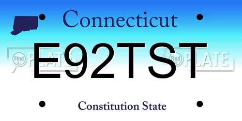 E92TST Connecticut License Plate