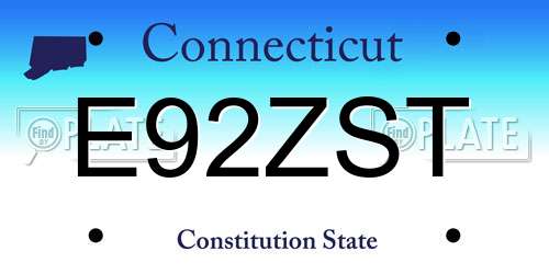E92ZST Connecticut License Plate