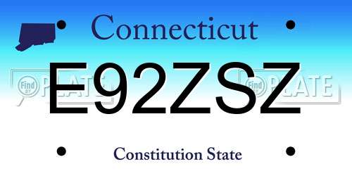 E92ZSZ Connecticut License Plate