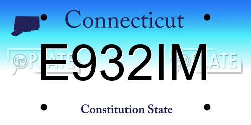E932IM Connecticut License Plate