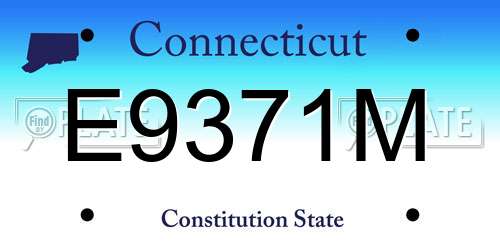 E9371M Connecticut License Plate