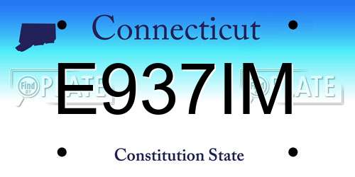 E937IM Connecticut License Plate