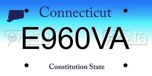 E960VA Connecticut License Plate