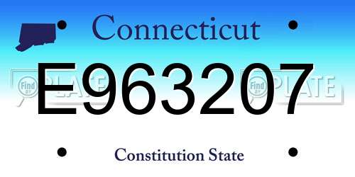 E963207 Connecticut License Plate