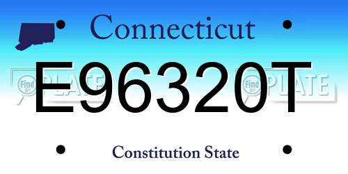 E96320T Connecticut License Plate