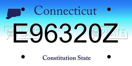 E96320Z Connecticut License Plate