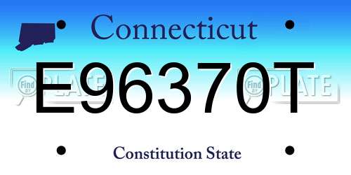 E96370T Connecticut License Plate