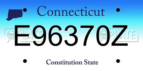 E96370Z Connecticut License Plate