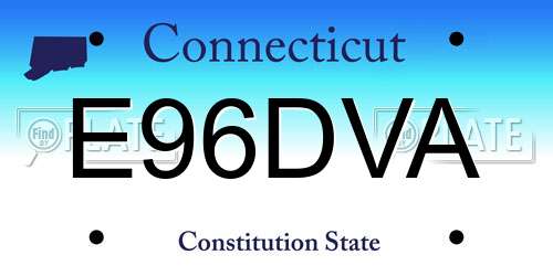 E96DVA Connecticut License Plate