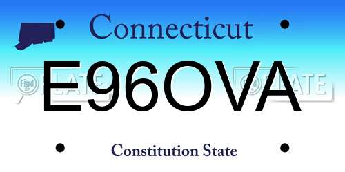 E96OVA Connecticut License Plate