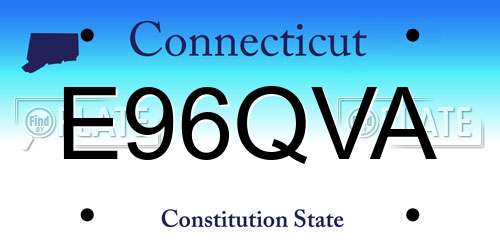E96QVA Connecticut License Plate
