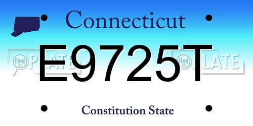 E9725T Connecticut License Plate