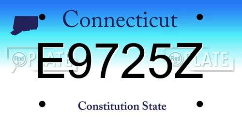 E9725Z Connecticut License Plate