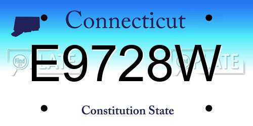 E9728W Connecticut License Plate