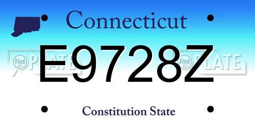 E9728Z Connecticut License Plate