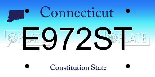 E972ST Connecticut License Plate