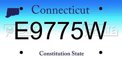 E9775W Connecticut License Plate