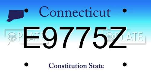 E9775Z Connecticut License Plate