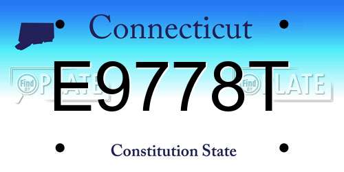E9778T Connecticut License Plate