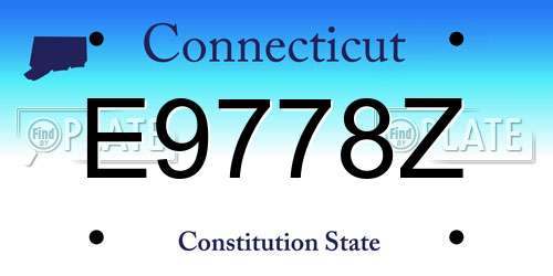 E9778Z Connecticut License Plate