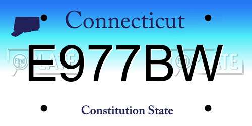 E977BW Connecticut License Plate