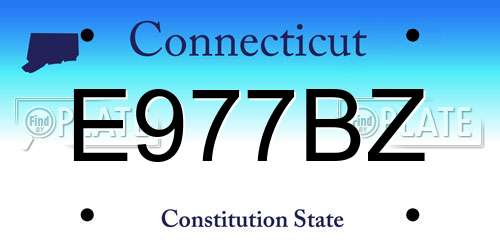 E977BZ Connecticut License Plate