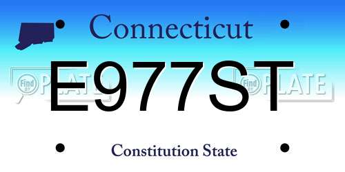 E977ST Connecticut License Plate