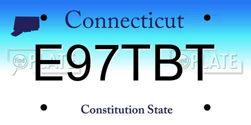 E97TBT Connecticut License Plate