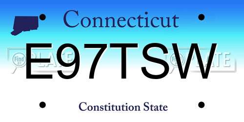 E97TSW Connecticut License Plate