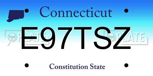 E97TSZ Connecticut License Plate