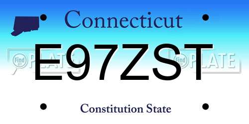 E97ZST Connecticut License Plate
