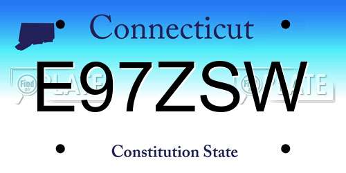 E97ZSW Connecticut License Plate