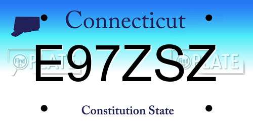 E97ZSZ Connecticut License Plate