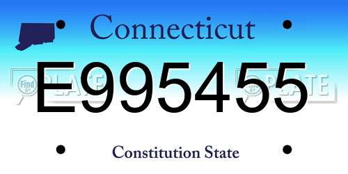 E995455 Connecticut License Plate
