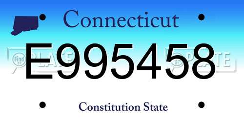 E995458 Connecticut License Plate